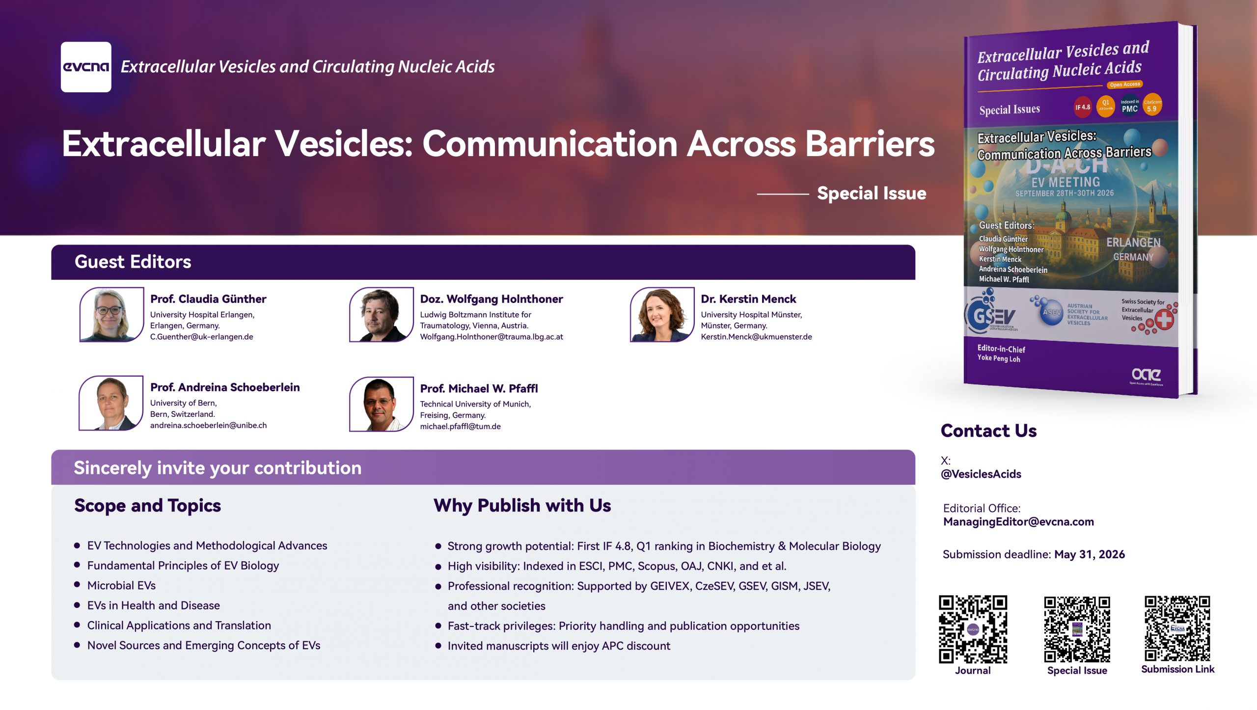 EVCNA Special Issue Extracellular Vesicles Communication Across Barriers